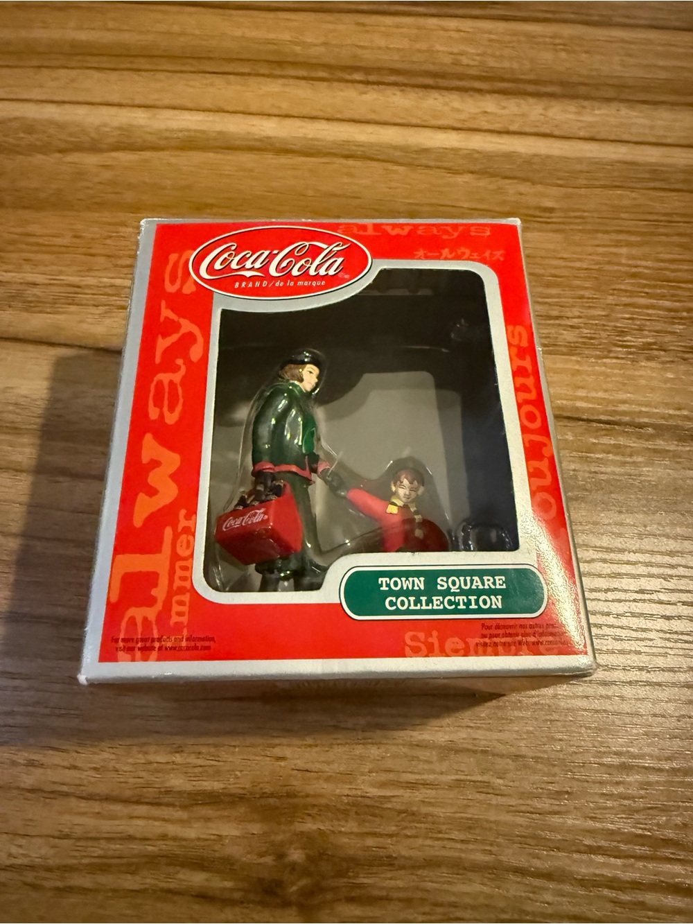 Coca Cola Red and Green Town Square Collectible Figurine Set